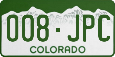 CO license plate 008JPC