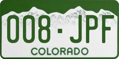 CO license plate 008JPF