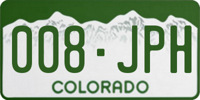 CO license plate 008JPH