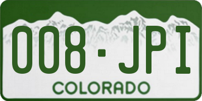 CO license plate 008JPI