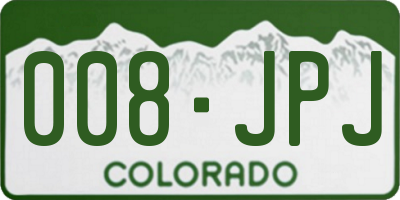 CO license plate 008JPJ