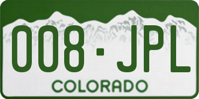 CO license plate 008JPL