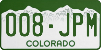 CO license plate 008JPM