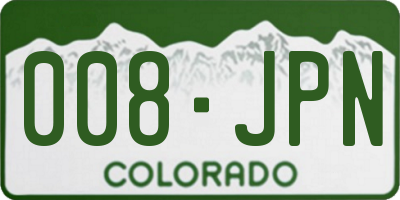 CO license plate 008JPN