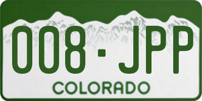 CO license plate 008JPP