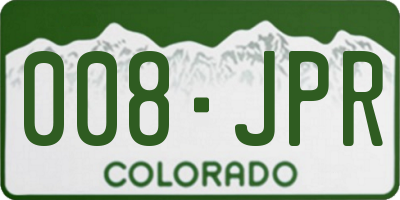 CO license plate 008JPR