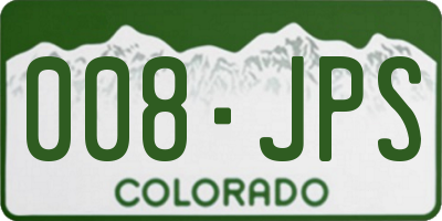 CO license plate 008JPS