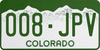 CO license plate 008JPV