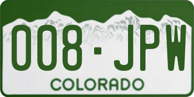 CO license plate 008JPW