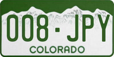 CO license plate 008JPY