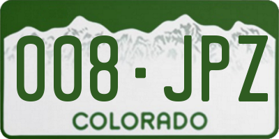 CO license plate 008JPZ