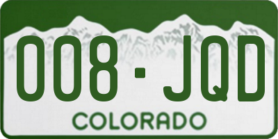 CO license plate 008JQD