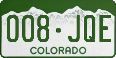 CO license plate 008JQE