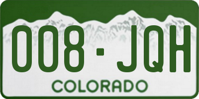 CO license plate 008JQH