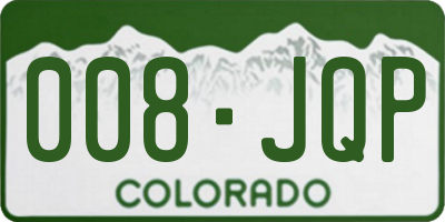 CO license plate 008JQP