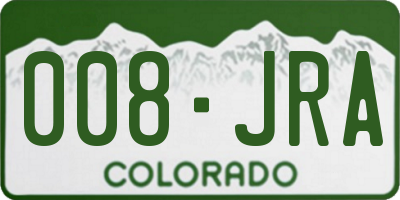 CO license plate 008JRA