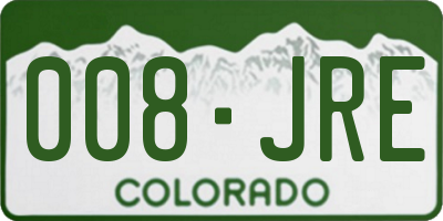 CO license plate 008JRE