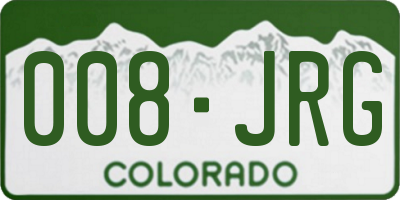 CO license plate 008JRG