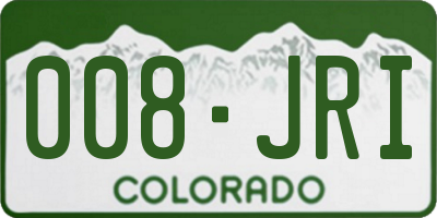 CO license plate 008JRI