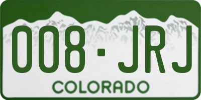 CO license plate 008JRJ