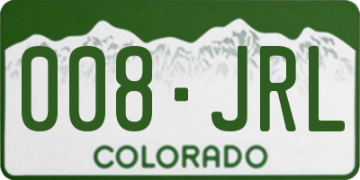 CO license plate 008JRL