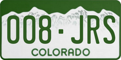 CO license plate 008JRS