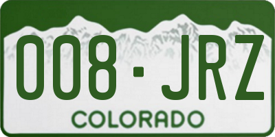 CO license plate 008JRZ