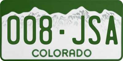 CO license plate 008JSA