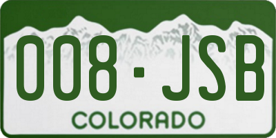 CO license plate 008JSB