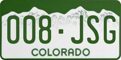 CO license plate 008JSG