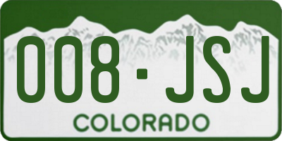 CO license plate 008JSJ