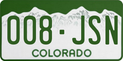 CO license plate 008JSN