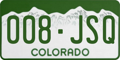 CO license plate 008JSQ