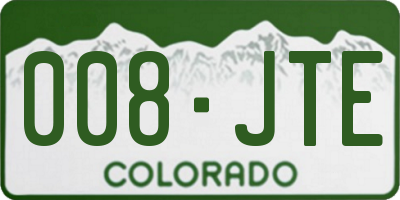 CO license plate 008JTE