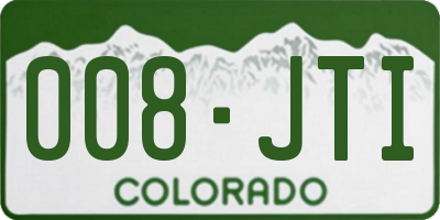 CO license plate 008JTI