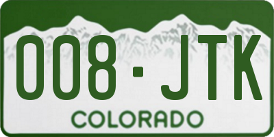 CO license plate 008JTK