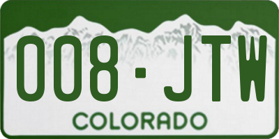 CO license plate 008JTW