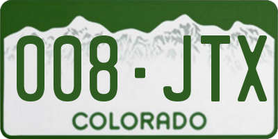 CO license plate 008JTX