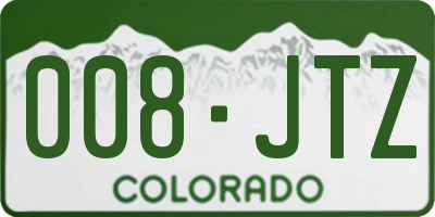 CO license plate 008JTZ