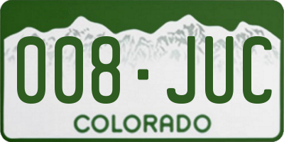 CO license plate 008JUC