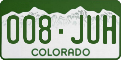 CO license plate 008JUH