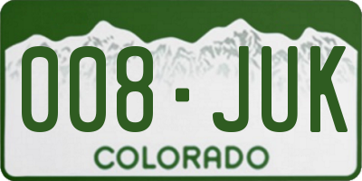 CO license plate 008JUK