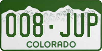 CO license plate 008JUP