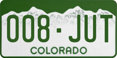 CO license plate 008JUT