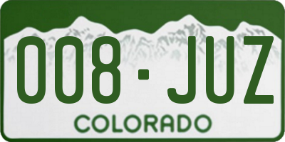 CO license plate 008JUZ