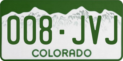 CO license plate 008JVJ