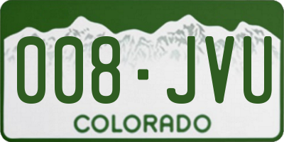 CO license plate 008JVU