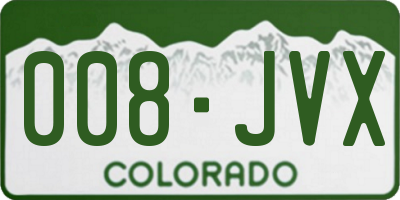 CO license plate 008JVX