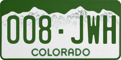CO license plate 008JWH