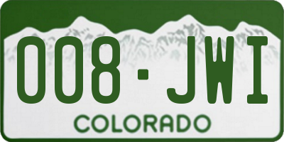 CO license plate 008JWI